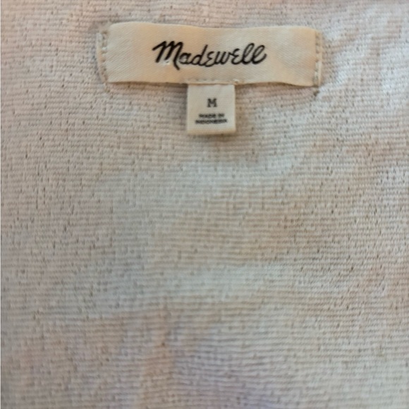 MADEWELL crop top size Medium, large square shoulders, light green, tan floral - Picture 6 of 7